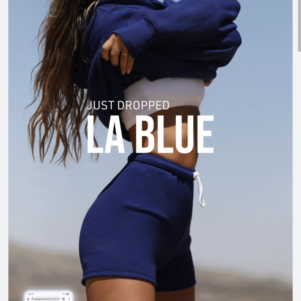 Joah Brown Fitted Sweat Shorts In LA Blue | Limited Edition, Sz S/M